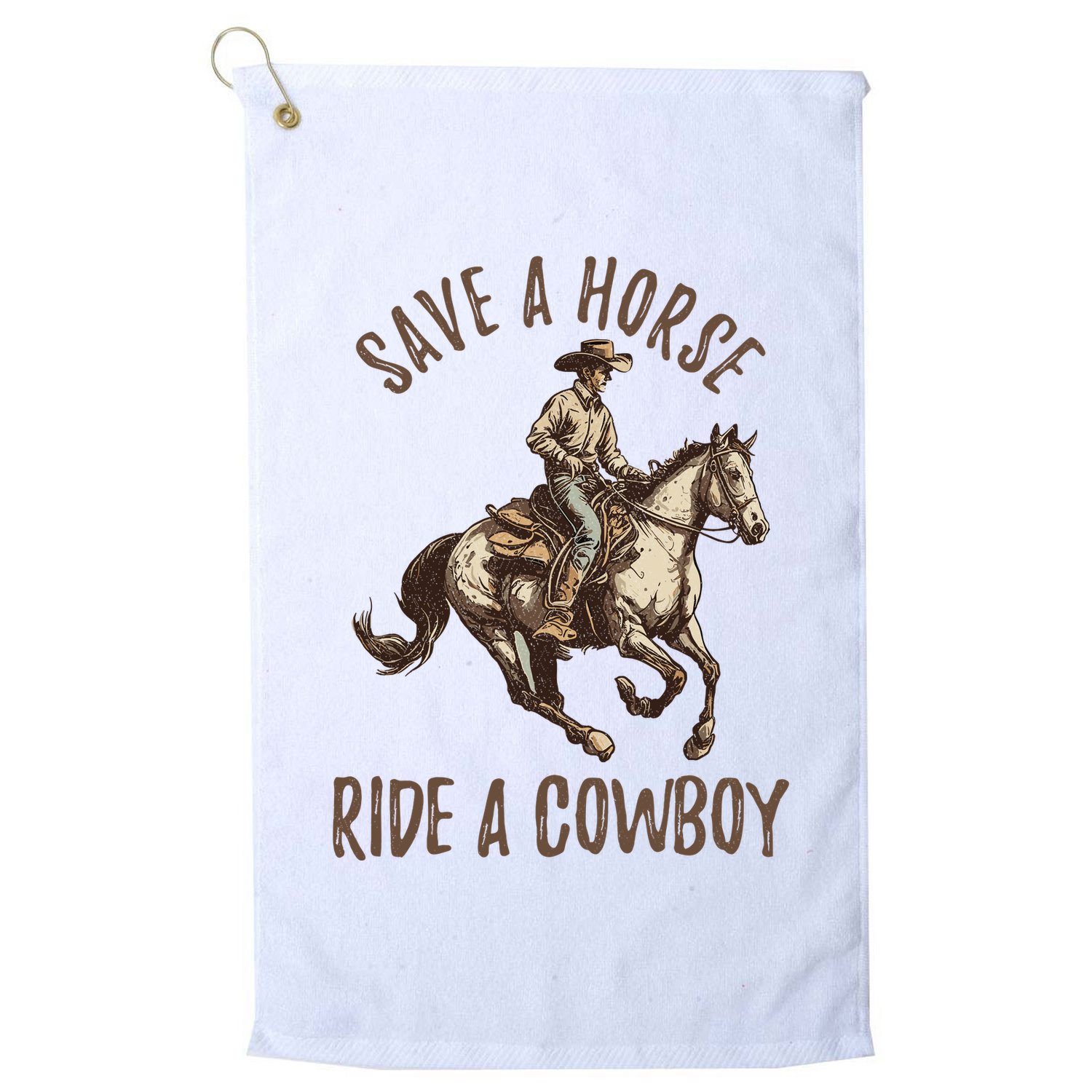 Vintage Save A Horse Ride A Cowboy Horseback Riding Horses Golf Towel