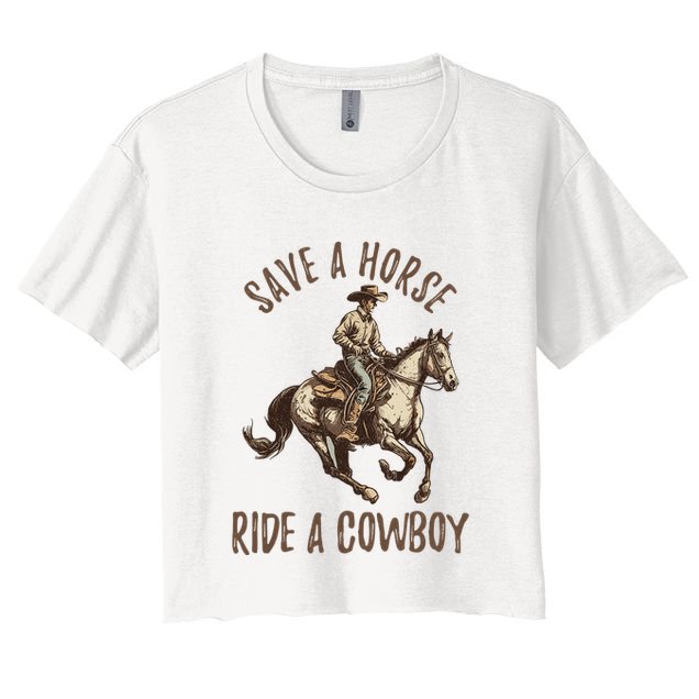 Vintage Save A Horse Ride A Cowboy Horseback Riding Horses Crop Top