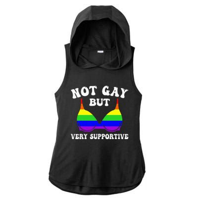 Very Supportive Ally Funny LGBT LGBTQ Ladies PosiCharge Tri-Blend Wicking Draft Hoodie Tank