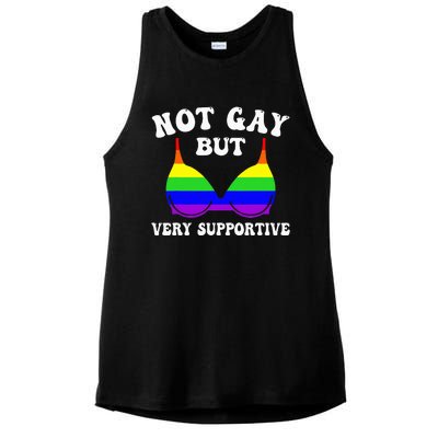 Very Supportive Ally Funny LGBT LGBTQ Ladies PosiCharge Tri-Blend Wicking Tank