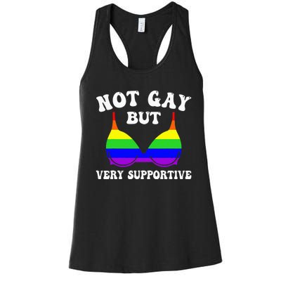 Very Supportive Ally Funny LGBT LGBTQ Women's Racerback Tank