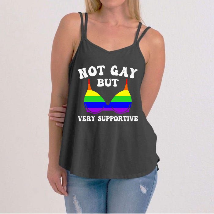 Very Supportive Ally Funny LGBT LGBTQ Women's Strappy Tank