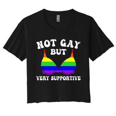 Very Supportive Ally Funny LGBT LGBTQ Women's Crop Top Tee