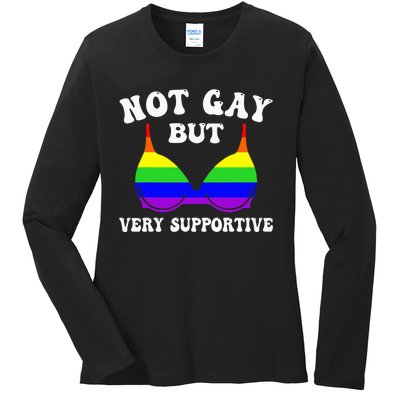 Very Supportive Ally Funny LGBT LGBTQ Ladies Long Sleeve Shirt