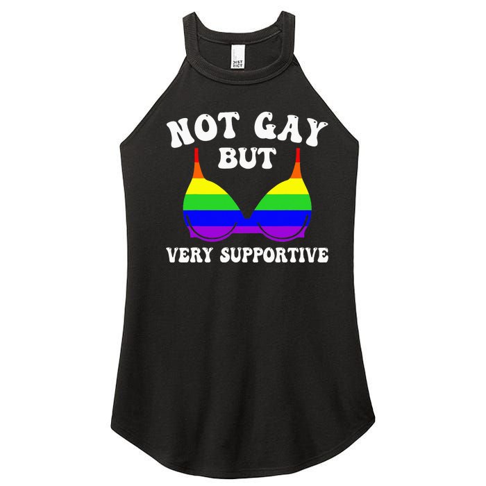 Very Supportive Ally Funny LGBT LGBTQ Women's Perfect Tri Rocker Tank