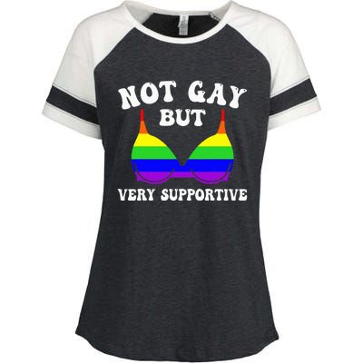 Very Supportive Ally Funny LGBT LGBTQ Enza Ladies Jersey Colorblock Tee