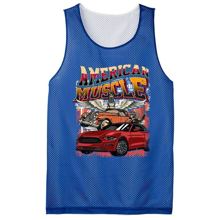 Vintage Streetwear American Muscle Car Graphic Apparel Mesh Reversible Basketball Jersey Tank