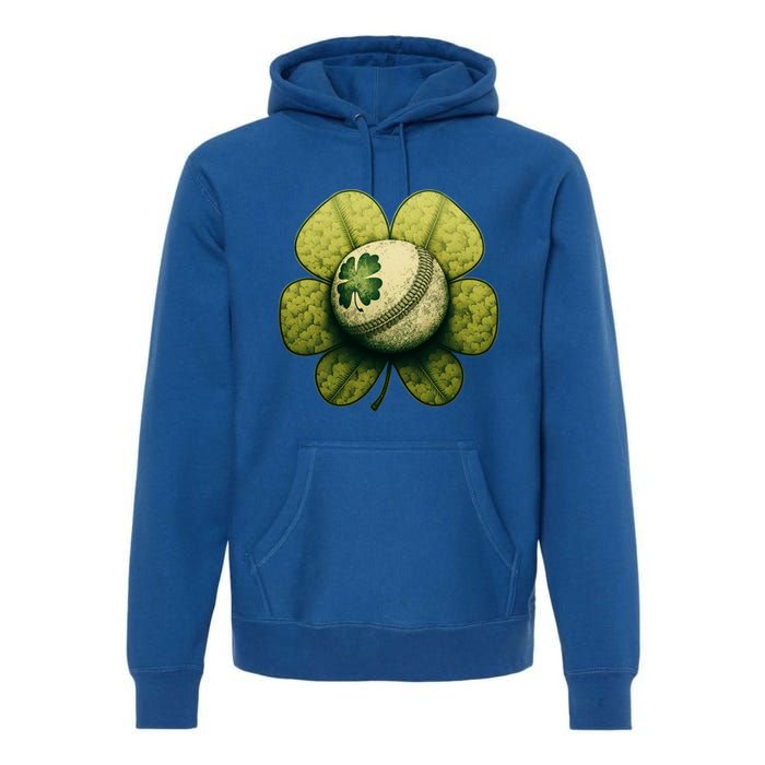 Vintage Shamrock Baseball St Patrick's Gift Premium Hoodie