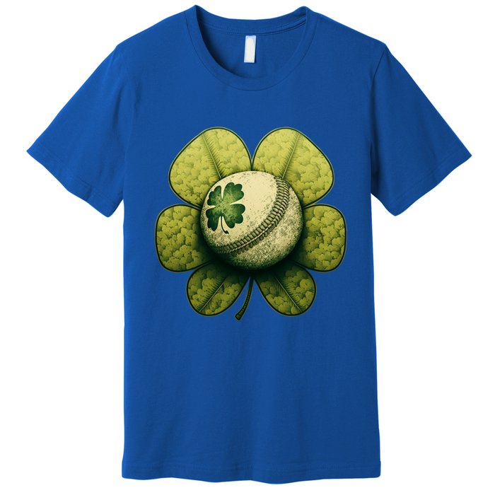 Vintage Shamrock Baseball St Patrick's Gift Premium T-Shirt