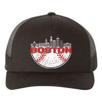 Vintage Style Boston Baseball Tee Yupoong Adult 5-Panel Trucker Hat