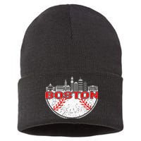 Vintage Style Boston Baseball Tee Sustainable Knit Beanie