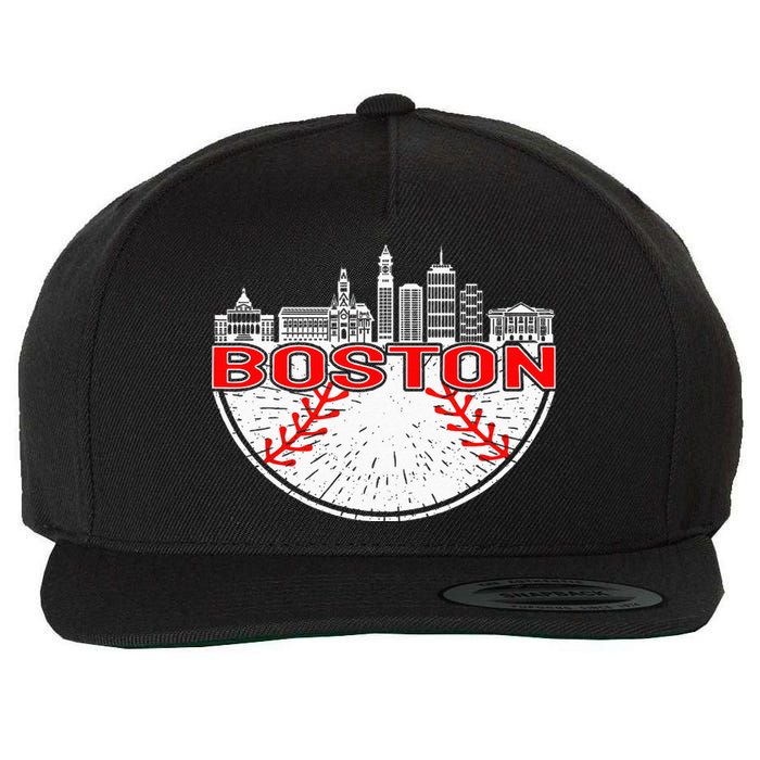 Vintage Style Boston Baseball Tee Wool Snapback Cap