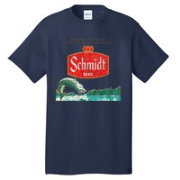 Vintage Schmidt Beer Retro Defunct Fishing Nature Scene Tall T-Shirt