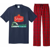 Vintage Schmidt Beer Retro Defunct Fishing Nature Scene Pajama Set