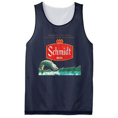 Vintage Schmidt Beer Retro Defunct Fishing Nature Scene Mesh Reversible Basketball Jersey Tank