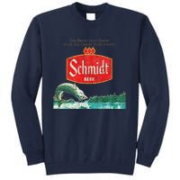 Vintage Schmidt Beer Retro Defunct Fishing Nature Scene Tall Sweatshirt