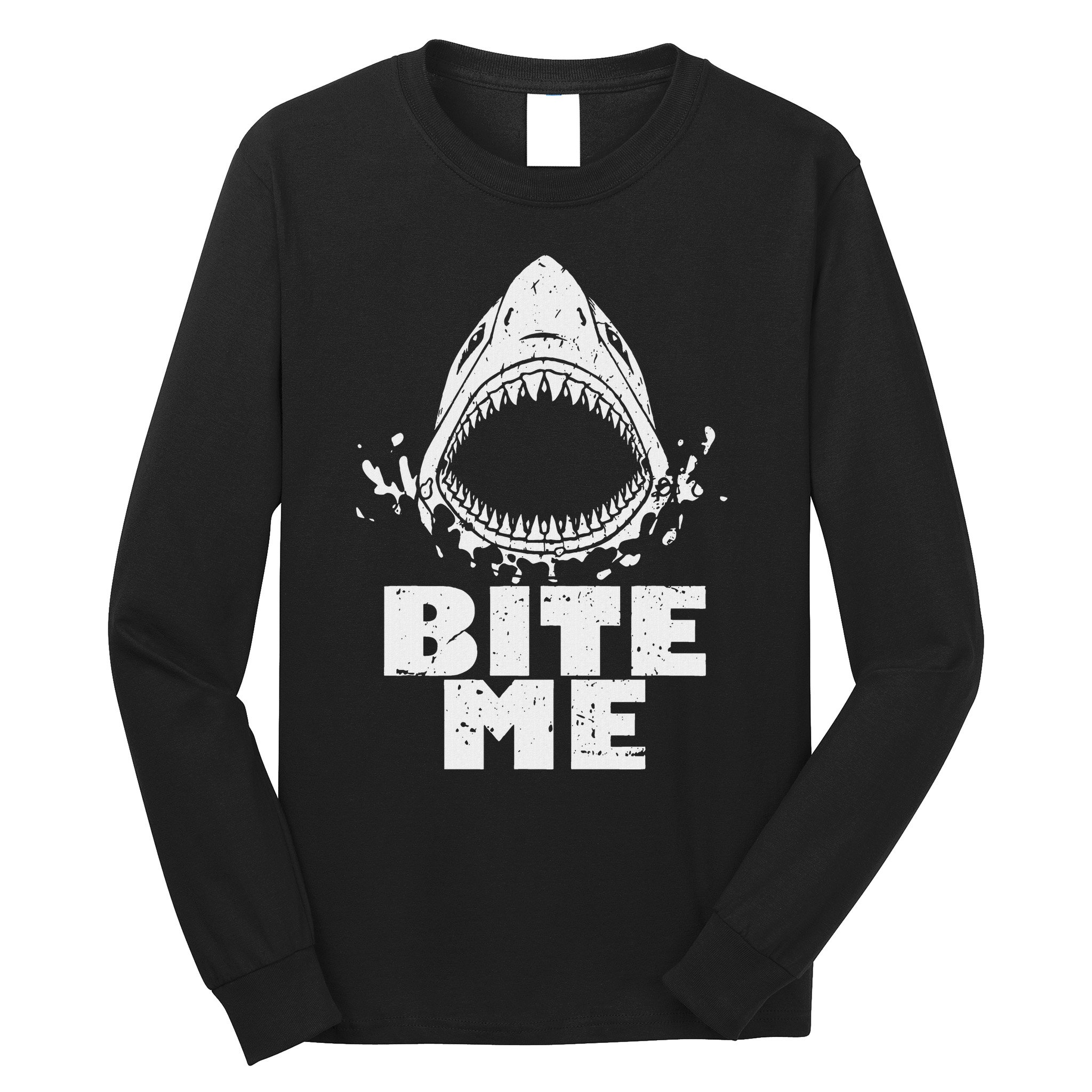 Vintage Shark Bite Me Shark Long Sleeve Shirt