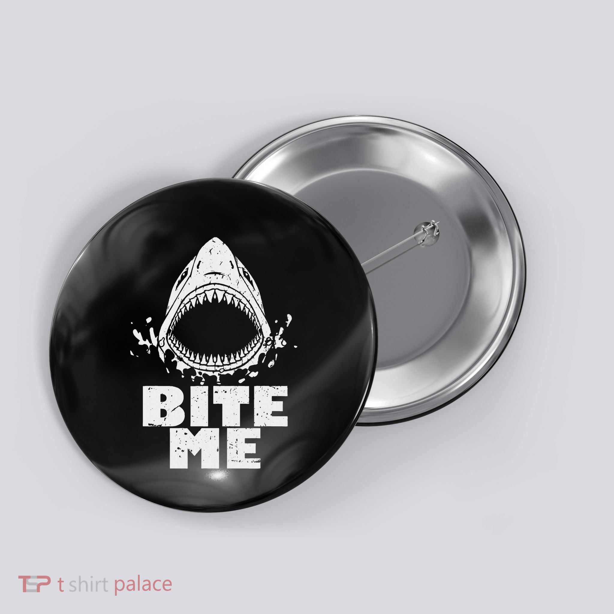 Vintage Shark Bite Me Shark Button