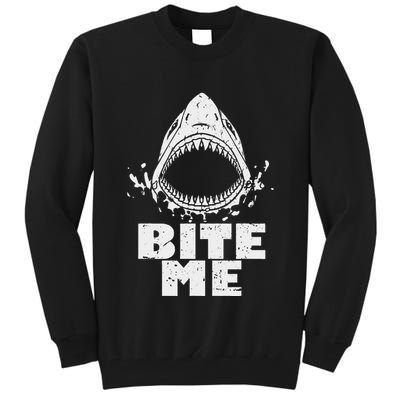 Vintage Shark Bite Me Shark Tall Sweatshirt