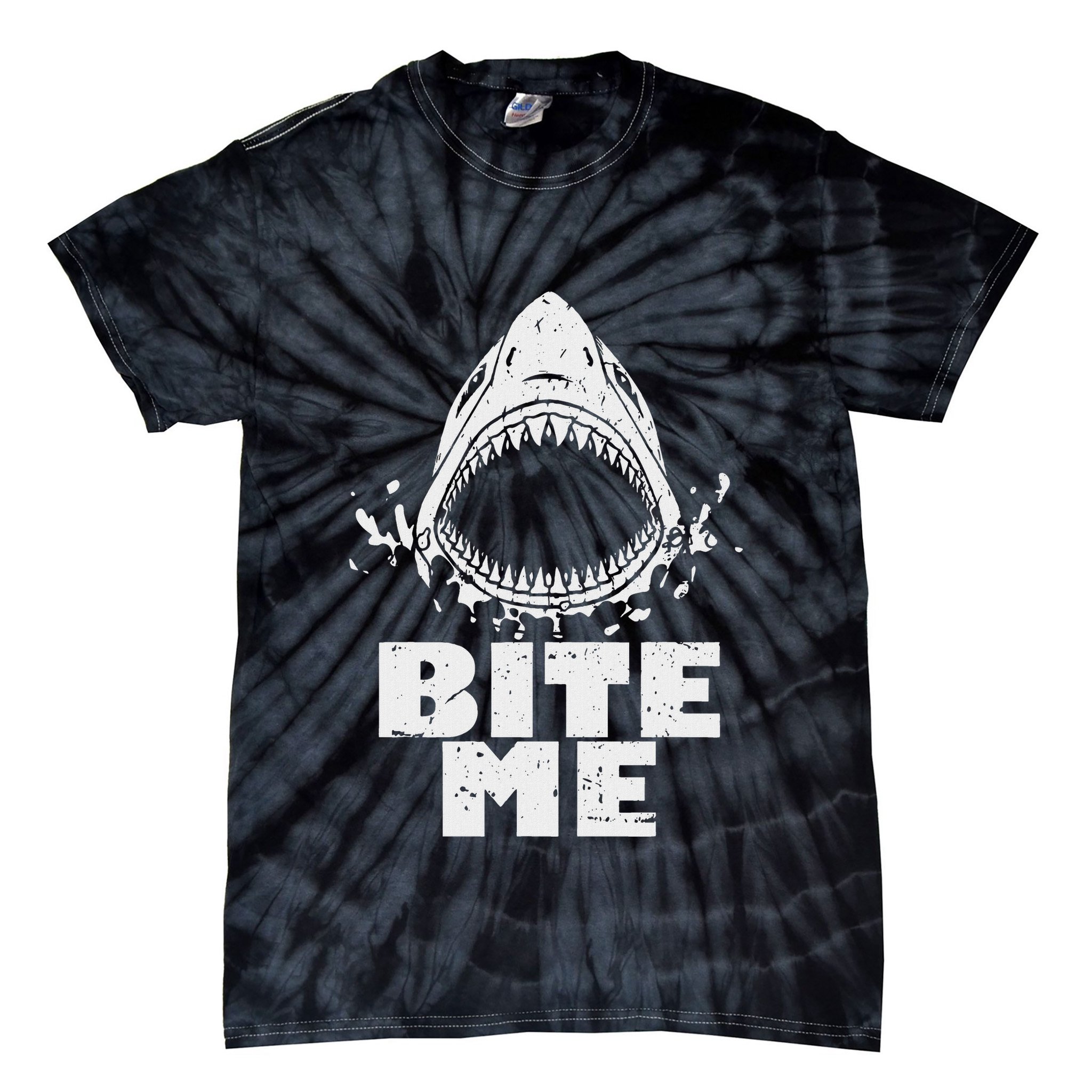 Vintage Shark Bite Me Shark Tie-Dye T-Shirt