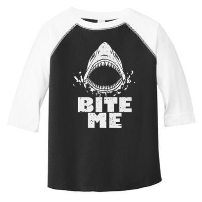 Vintage Shark Bite Me Shark Toddler Fine Jersey T-Shirt