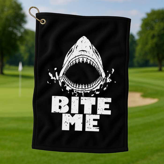 Vintage Shark Bite Me Shark Golf Towel