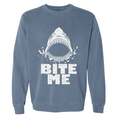 Vintage Shark Bite Me Shark Garment-Dyed Sweatshirt