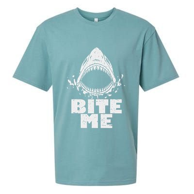 Vintage Shark Bite Me Shark Sueded Cloud Jersey T-Shirt