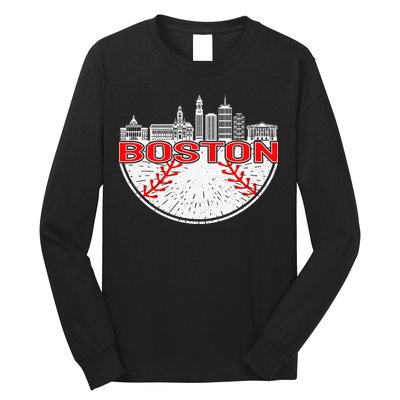 Vintage Style Boston Baseball Tee Long Sleeve Shirt