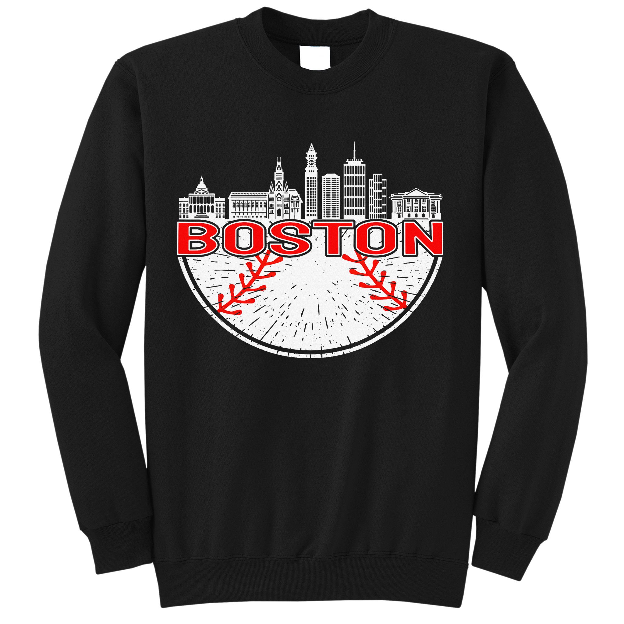 Vintage Style Boston Baseball Tee Sweatshirt