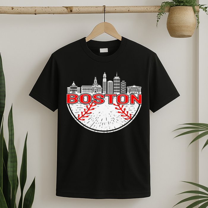 Vintage Style Boston Baseball Tee T-Shirt