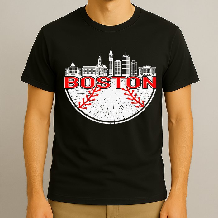 Vintage Style Boston Baseball Tee T-Shirt