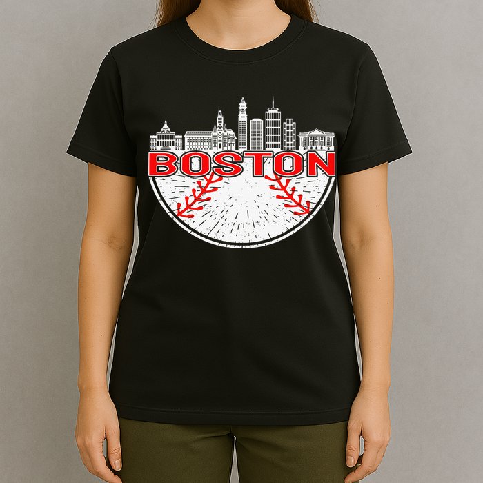 Vintage Style Boston Baseball Tee T-Shirt