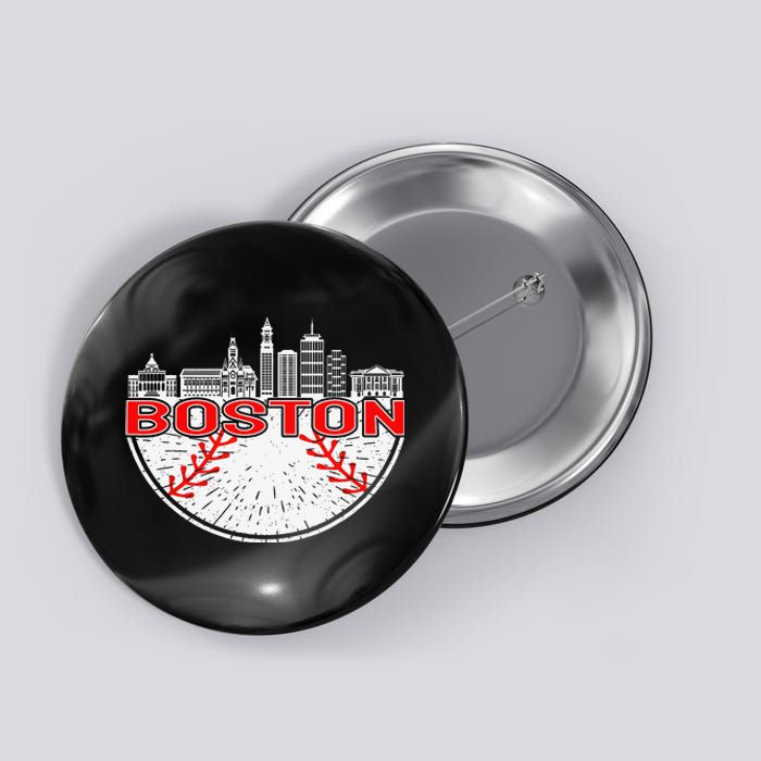 Vintage Style Boston Baseball Tee Button