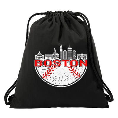 Vintage Style Boston Baseball Tee Drawstring Bag