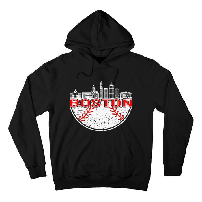 Vintage Style Boston Baseball Tee Tall Hoodie