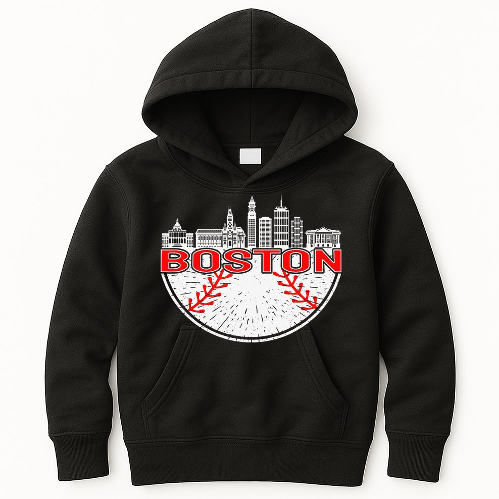 Vintage Style Boston Baseball Tee Kids Hoodie