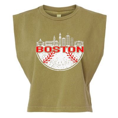 Vintage Style Boston Baseball Tee Garment-Dyed Women's Muscle Tee