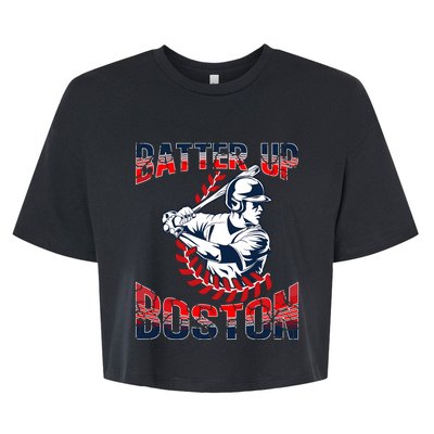 Vintage Style Batter Boston Baseball Bella+Canvas Jersey Crop Tee