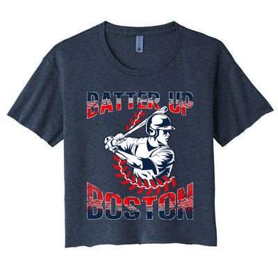 Vintage Style Batter Boston Baseball Women's Crop Top Tee