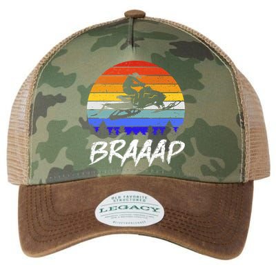 Vintage Snowmobile Braaap Motor Sled Braap Snowmobiling Cool Gift Legacy Tie Dye Trucker Hat