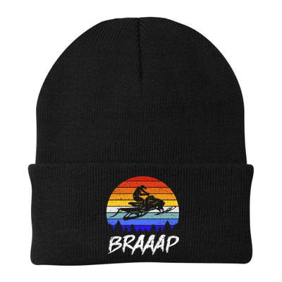 Vintage Snowmobile Braaap Motor Sled Braap Snowmobiling Cool Gift Beanie