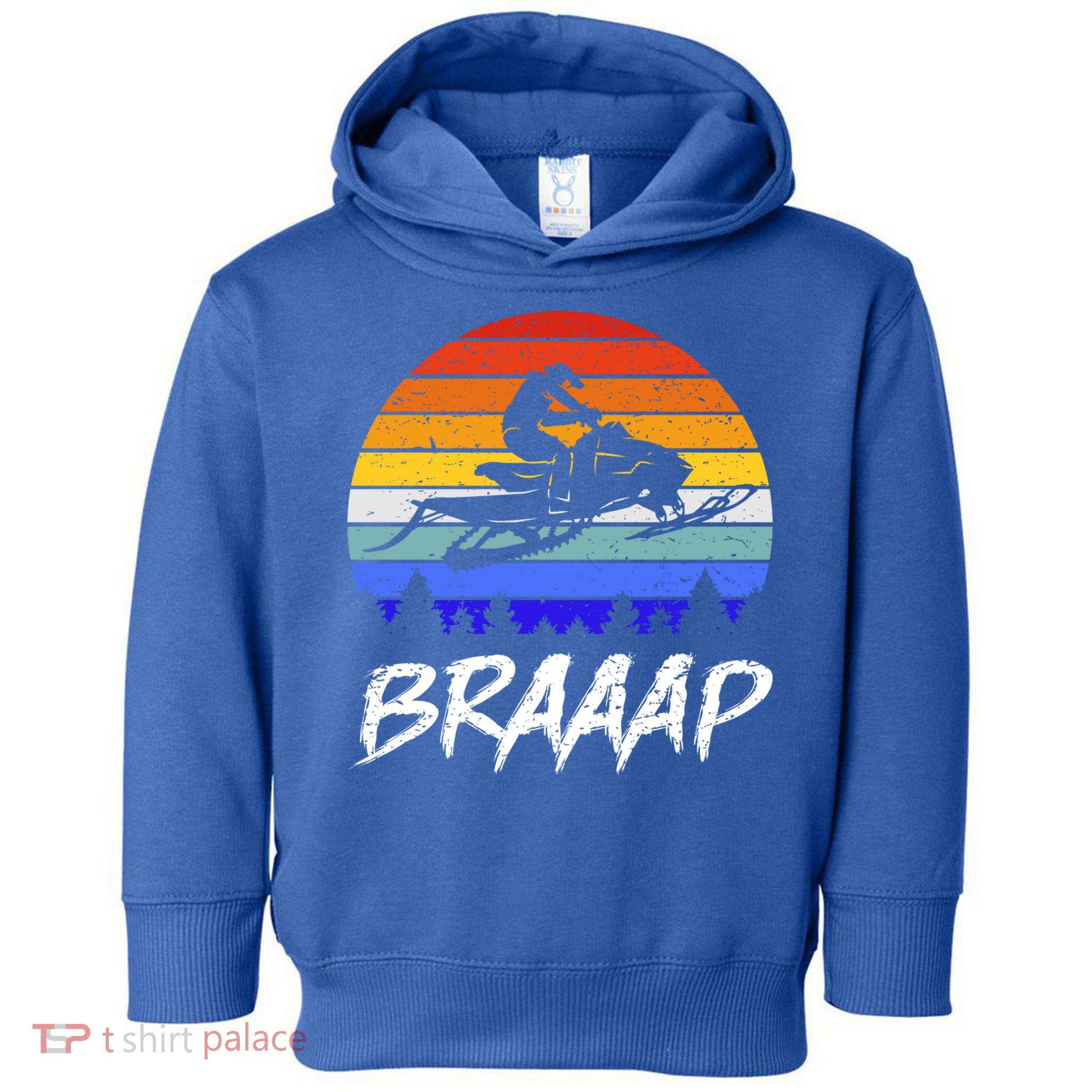 Vintage Snowmobile Braaap Motor Sled Braap Snowmobiling Cool Gift Toddler Hoodie