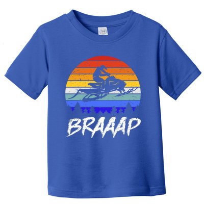 Vintage Snowmobile Braaap Motor Sled Braap Snowmobiling Cool Gift Toddler T-Shirt