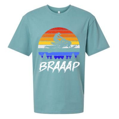 Vintage Snowmobile Braaap Motor Sled Braap Snowmobiling Cool Gift Sueded Cloud Jersey T-Shirt