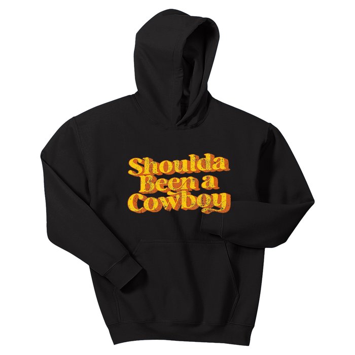 Vintage Shoulda Been A Cow Country Music Kids Hoodie