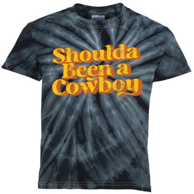 Vintage Shoulda Been A Cow Country Music Kids Tie-Dye T-Shirt