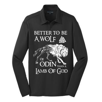 Viking Shirt, Better Be A Wolf Of Odin Norse Mythology Pullover Silk Touch Performance Long Sleeve Polo