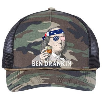 Vintage Style Ben Drankin Ben Franklin Funny 4th Of July Gift Retro Rope Trucker Hat Cap