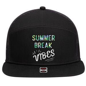 Vacay Summer Brake Vibes Vacation Tee Beach Palms Cruise Tee Meaningful Gift 7 Panel Mesh Trucker Snapback Hat